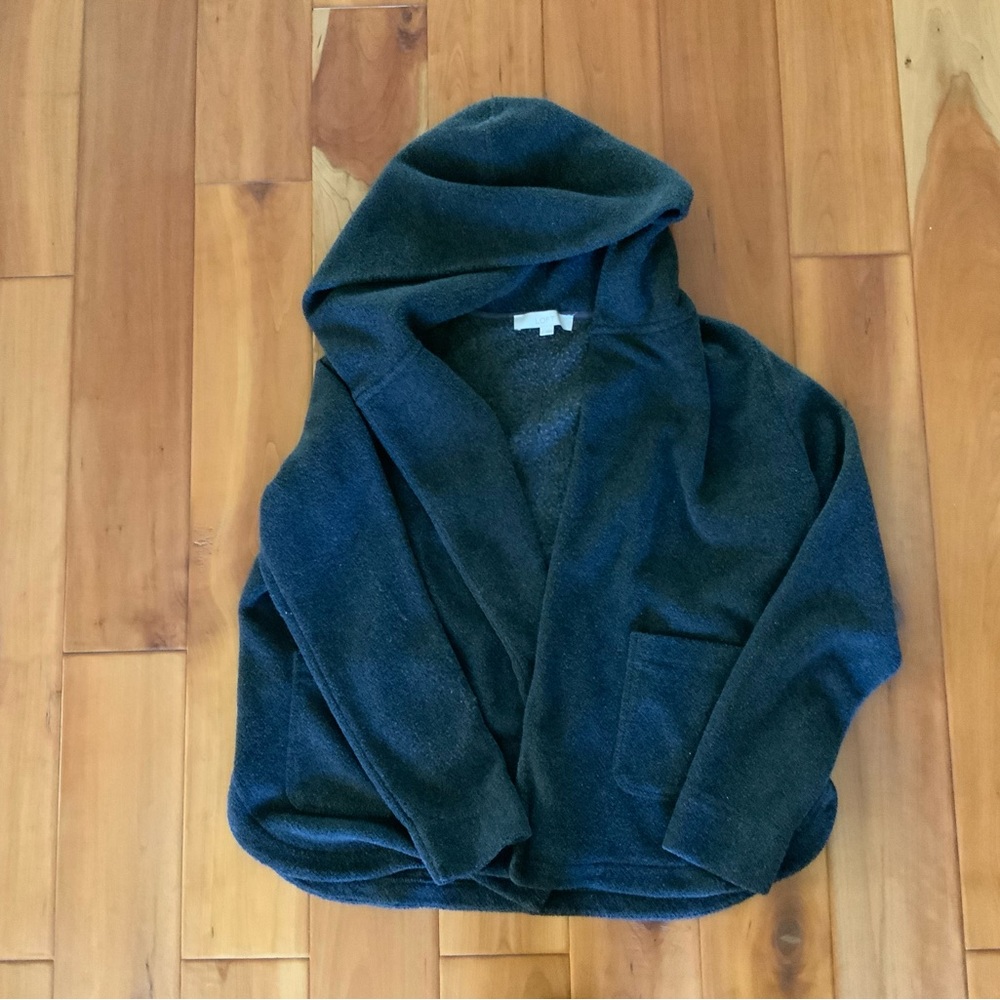 LOFT black fleece jacket / cape  size L